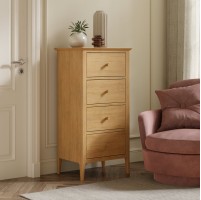 Danbury Oak 4 Drawer Tall Chest Of Drawer