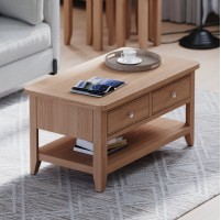 Harlyn Natural Oak Coffee Table 2 Drawers