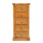 Chunky Pine 5 Drawer Tall Chest of Drawers