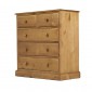 Country Pine 2 Over 3 Drawer Chest of Drawers