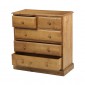 Country Pine 2 Over 3 Drawer Chest of Drawers