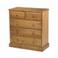 Country Pine 2 Over 3 Drawer Chest of Drawers