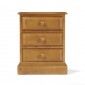 Country Pine 3 Drawer Bedside Cabinet