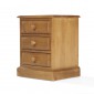 Country Pine 3 Drawer Bedside Cabinet