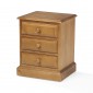 Country Pine 3 Drawer Bedside Cabinet