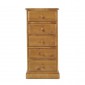 Country Pine 5 Drawer Tall Chest of Drawers
