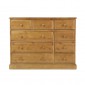 Country Pine 9 Drawer Chest of Drawers