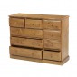 Country Pine 9 Drawer Chest of Drawers
