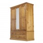 Country Pine Triple Wardrobe with Drawers