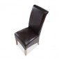 Cuba Oak Bonded Leather Dining Chairs Brown
