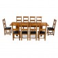 Emsworth Oak 180-250 cm Extending Dining Table and 10 Chairs