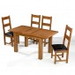 Emsworth Oak 120-150 cm Extending Dining Table and 4 Chairs