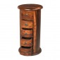 Jali Sheesham 5 Drawer Drum Chest of Drawers