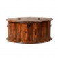 Jali Sheesham Round Coffee Trunk Box