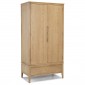 Harkus Oak Double Wardrobe With Drawer