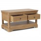 Loraine Natural Oak Living & Dining Coffee Table With  2 Drawers