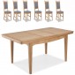 Loraine Natural Oak Living & Dining Ext Dining Table 150/200cm and 6 Chairs