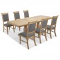 Loraine Natural Oak Living & Dining Pedestal Ext Dining Table 180/230cm and 6 Chairs