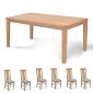 Cadley Oak 150cm Dining table and 6 Chairs