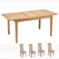 Cadley Oak Extended Dining table and 4 Chairs