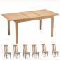 Cadley Oak Extended Dining table and 6 Chairs