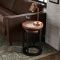 Industrial Acacia Circular Nest Of 2 Tables