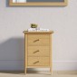 Saxbie Oak 3 Drawer Bedside