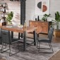 HEW S Pu Black Dining Chair With Black Legs