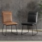 HEW S Pu Brown Dining Chair With Black Legs