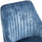 HUGO S Velvet Blue Dining Chair With Swivel Black Legs