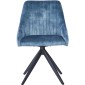 HUGO S Velvet Blue Dining Chair With Swivel Black Legs