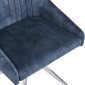 HUGO S Velvet Blue Dining Chair With Swivel SSS Legs