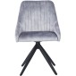 HUGO S Velvet Light Grey Dining Chair With Swivel Black Legs