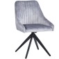 HUGO S Velvet Light Grey Dining Chair With Swivel Black Legs