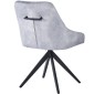 HUGO S Velvet Light Grey Dining Chair With Swivel Black Legs