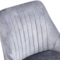 HUGO S Velvet Light Grey Dining Chair With Swivel Black Legs