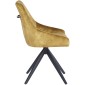 HUGO S Velvet Mustard Dining Chair With Swivel Black Legs