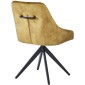 HUGO S Velvet Mustard Dining Chair With Swivel Black Legs