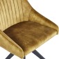 HUGO S Velvet Mustard Dining Chair With Swivel Black Legs