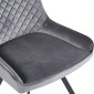 JAGER N Velvet Light Grey Dining Chair With Black Legs