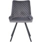 JAGER N Velvet Light Grey Dining Chair With Black Legs