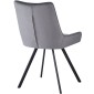JAGER N Velvet Light Grey Dining Chair With Black Legs