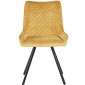 JAGER N Velvet Mustard Dining Chair With Black Legs