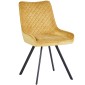 JAGER N Velvet Mustard Dining Chair With Black Legs