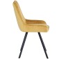 JAGER N Velvet Mustard Dining Chair With Black Legs