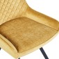 JAGER N Velvet Mustard Dining Chair With Black Legs