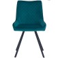 JAGER N Velvet Torquiose Dining Chair With Black Legs