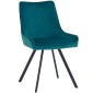 JAGER N Velvet Torquiose Dining Chair With Black Legs