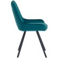 JAGER N Velvet Torquiose Dining Chair With Black Legs