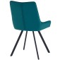 JAGER N Velvet Torquiose Dining Chair With Black Legs